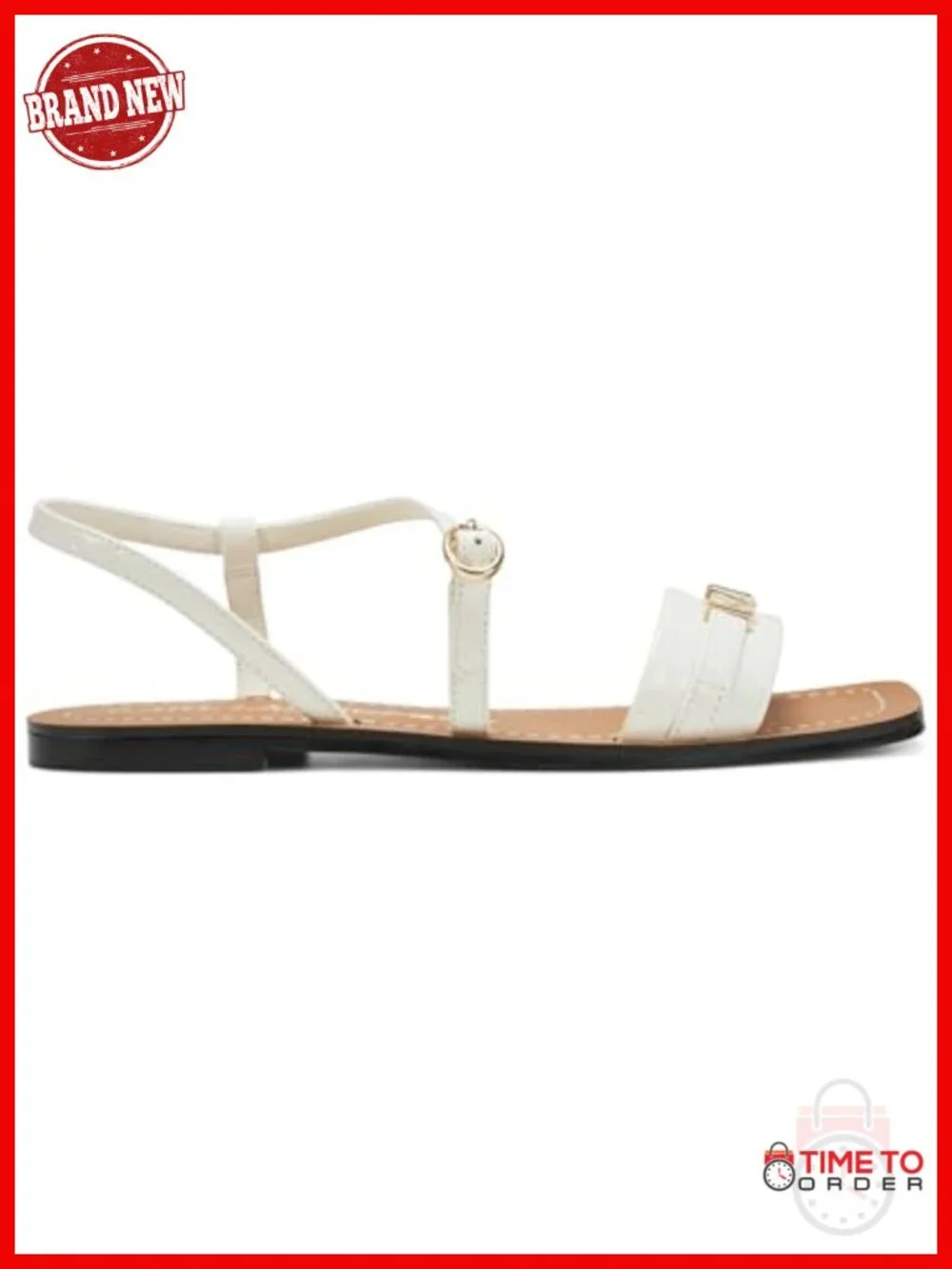 Women's Flat Strappy Sandal With Logo